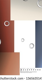 Ring abstract rectangular background with drop shadow. Vector illustration, with the colors of bricks and stones