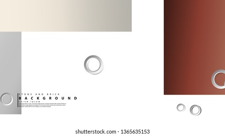 Ring abstract rectangular background with drop shadow. Vector illustration, with the colors of bricks and stones