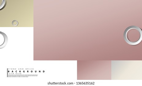 Ring abstract rectangular background with drop shadow. Vector illustration, with the colors of bricks and stones