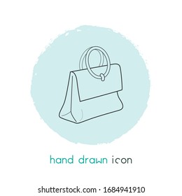 Elemento de línea de icono de la bolsa de anillo. Ilustración vectorial de la línea de icono de la bolsa de anillo aislada en fondo limpio para el diseño del logotipo de la aplicación móvil web.