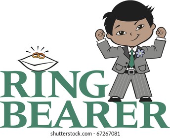 Ring Bearer Little Boy Black Hair Mocha Skin Asian Features