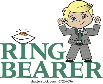 Ring Bearer Little Boy Blonde Hair Caucasian