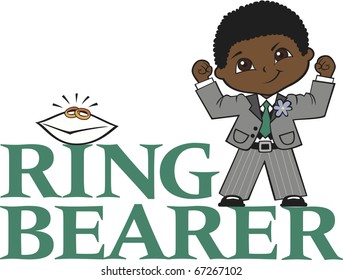 Ring Bearer Little Boy Curly Black Hair Dark Skin