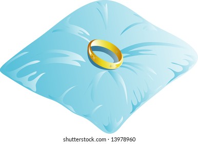 Ring bearer pillow with ring icon or symbol