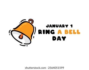 Ring a Bell Day. January 1. White background. Eps 10.