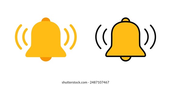 Ring bell icon in flat style. Notification alert concept