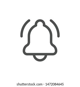 Ring bell icon isolated on white background. Notification symbol modern, simple, vector, icon for website design, mobile app, ui. Vector Illustration