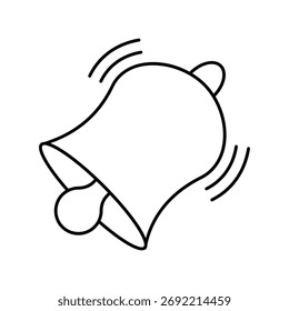Icono de campana de anillo con fondo blanco Vector Ilustración de stock