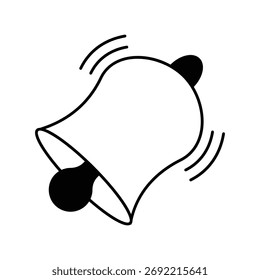 Icono de campana de anillo con fondo blanco Vector Ilustración de stock
