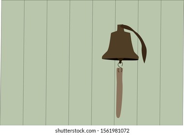 Ring bell, illustration, vector on white background.