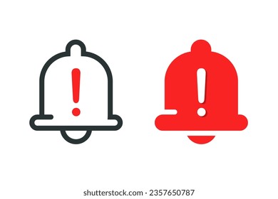 Ring bell warning icon. Illustration vector
