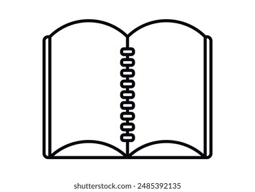Ringbinder schwarzes Symbol auf weißem Hintergrund