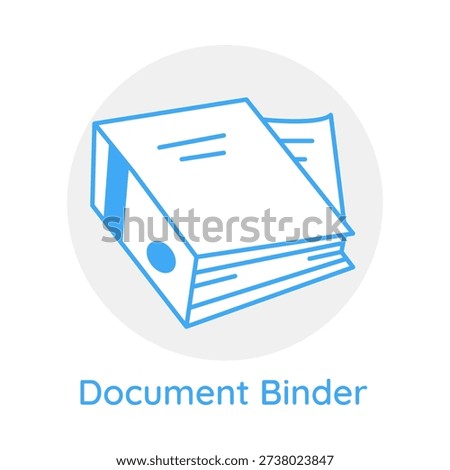 Ring Binder Folder Line Icon – Paperwork Archive Outline Illustration
