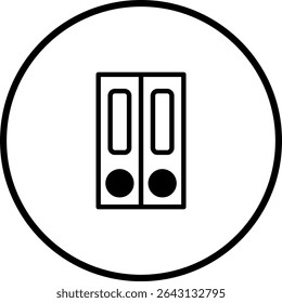 Ring binder icon in a circle, symbolizing document organization and management