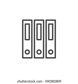Ring binder, office file folders line icon, outline vector sign, linear style pictogram isolated on white. Archive symbol, logo illustration. Editable stroke. Pixel perfect