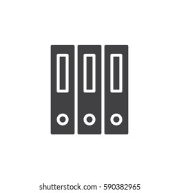 Ring binder, office file folders icon vector, filled flat sign, solid pictogram isolated on white. Archive symbol, logo illustration. Pixel perfect