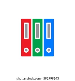 Ring binder, office file folders icon vector, filled flat sign, solid colorful pictogram isolated on white. Archive symbol, logo illustration. Pixel perfect
