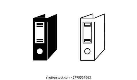 Ring binder silhouette in black and line art style silhouette