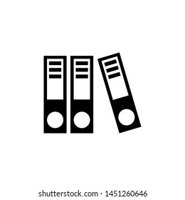 Ring Binders, Archive Folders. Flat Vector Icon illustration. Simple black symbol on white background. Ring Binders, Archive Folders sign design template for web and mobile UI element