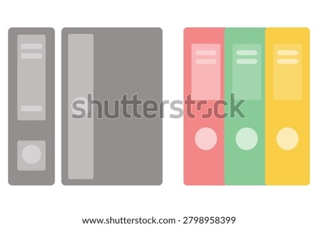 Ring Binders for Efficient Office Document Storage Illustration Set