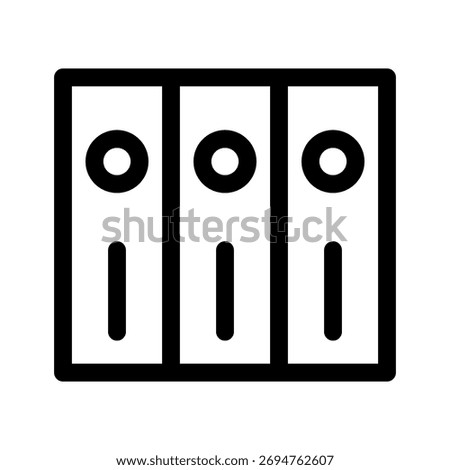  Ring binders icon, office archive file folders outline