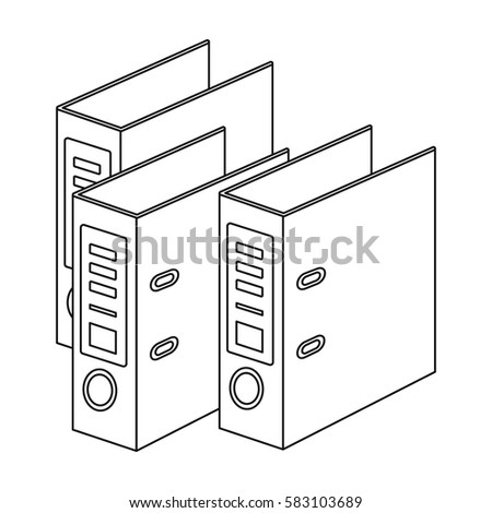 Ring binders icon in outline style isolated on white background. Library and bookstore symbol stock vector illustration.