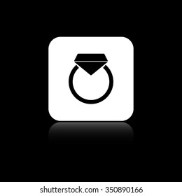 ring - black vector icon on the white button