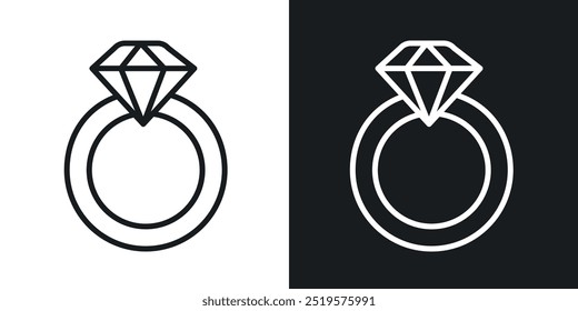 Anillo icono blanco y negro.