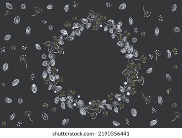 Ring blooms and ornamental frame vector image