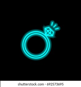 Ring blue glowing neon ui ux icon. Glowing sign logo vector