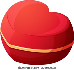 Ring box, engagement ring case in shape of red heart, gift for valentine's day