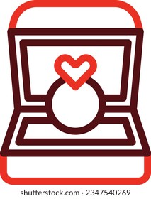 Ring Box Glyph Two Color Icon For Personal And Commercial Use.
