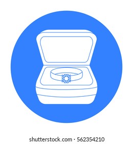 Ring in box icon in black style isolated on white background. Jewelry and accessories symbol stock vector illustration.