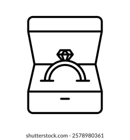 ring box icon Black and white logo