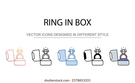 Ring In Box icon design with white background stock illustration