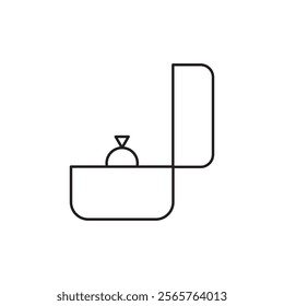 Ring box icon line art vector