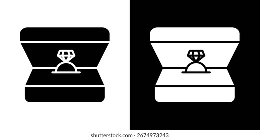 Logotipo del icono de la caja del anillo. símbolos gráficos simples