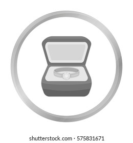 Ring in box icon in monochrome style isolated on white background. Jewelry and accessories symbol stock vector illustration.