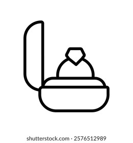 Ring box icon Outline vector for web ui