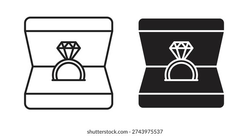 Ring box icon symbol vector graphic designs on white. Best for ui Design