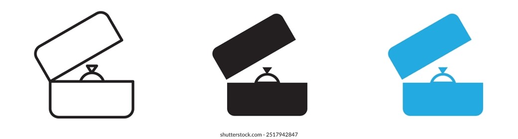 Ring box icon vector set illustration