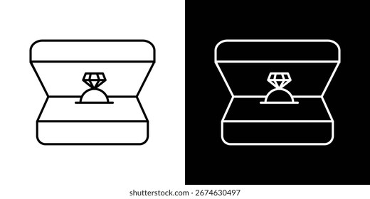 Ring box icons. vector symbol illustrations.