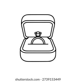Ring in a box line icon vector on a white background
Vector line icon on a white background