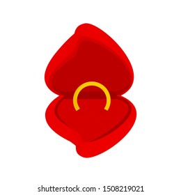 Ring box logo with vector style and and simple art