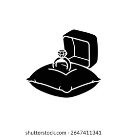 Ring Box no travesseiro, proposta de compromisso e amor