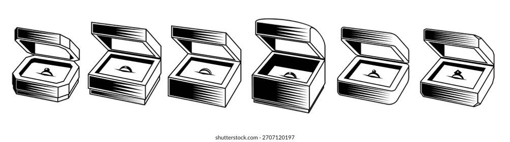 Ilustración vectorial de contorno de caja de anillo
