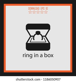 ring in a box  vector icon