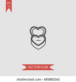Ring box vector icon, illustration symbol