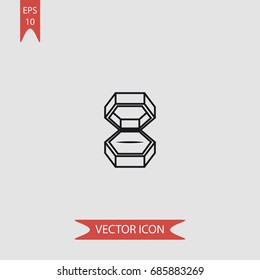 Ring box vector icon, illustration symbol