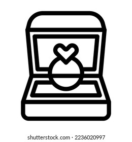 Ring Box Vector Line Icon Design